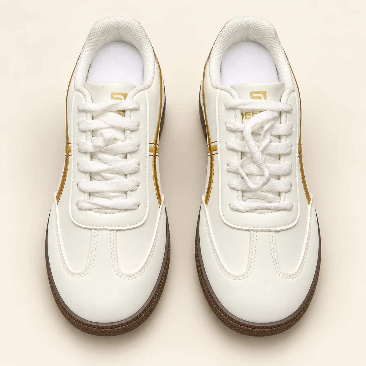 Retro Stitch — Ivory & Gold alternate view