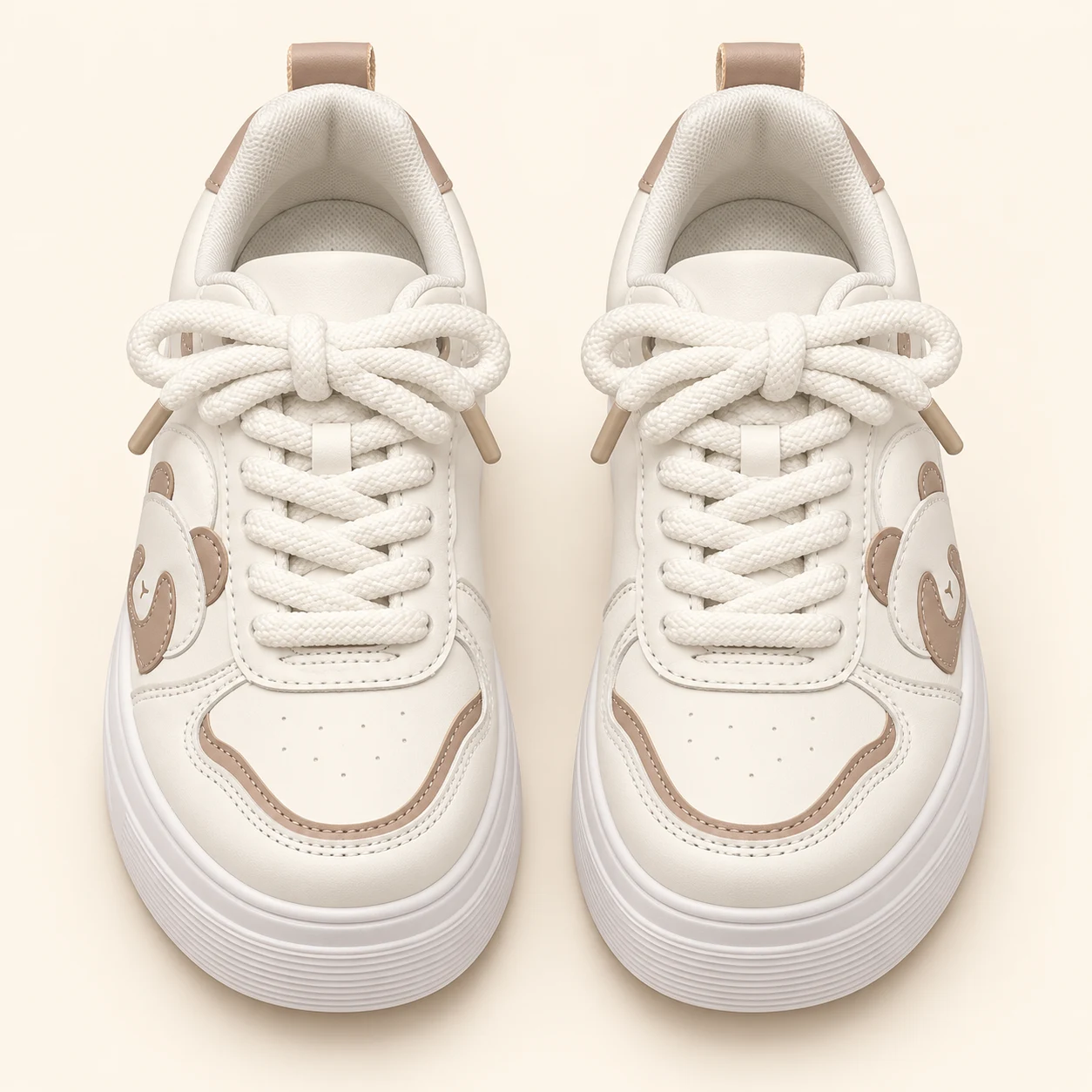 Panda Platform — White & Taupe alternate view